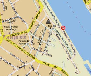Mapa de ubicacin, indicando la localizacin en el Paseo de la Canilla